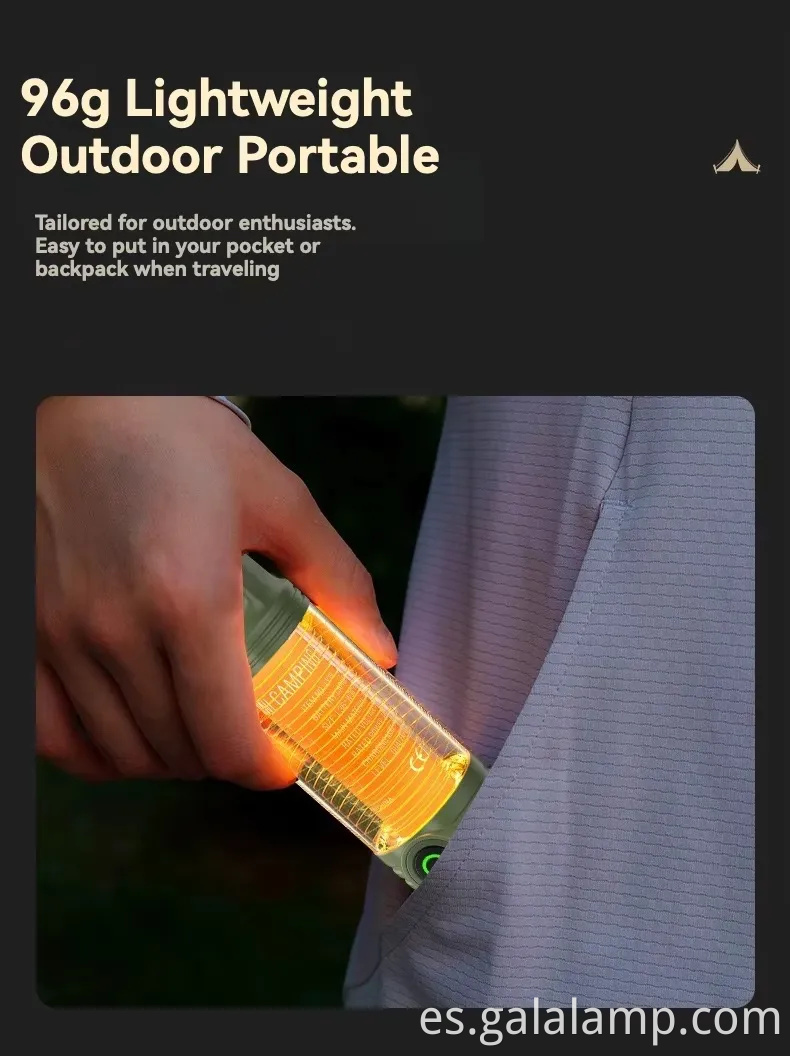 Luz de campamento al aire libre multi funcional, linterna portátil, fuerte, recargable